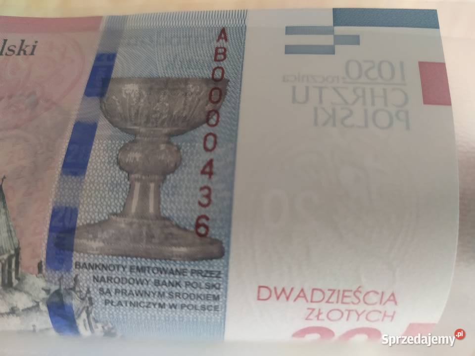 Banknot 20 1050 Rocznica Chrztu Polski Niskie Sosnowiec sprzedam
