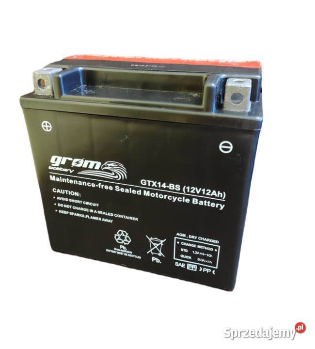 Akumulator motocyklowy GROM GTX14BS YTX14BS 12V podkarpackie Mielec