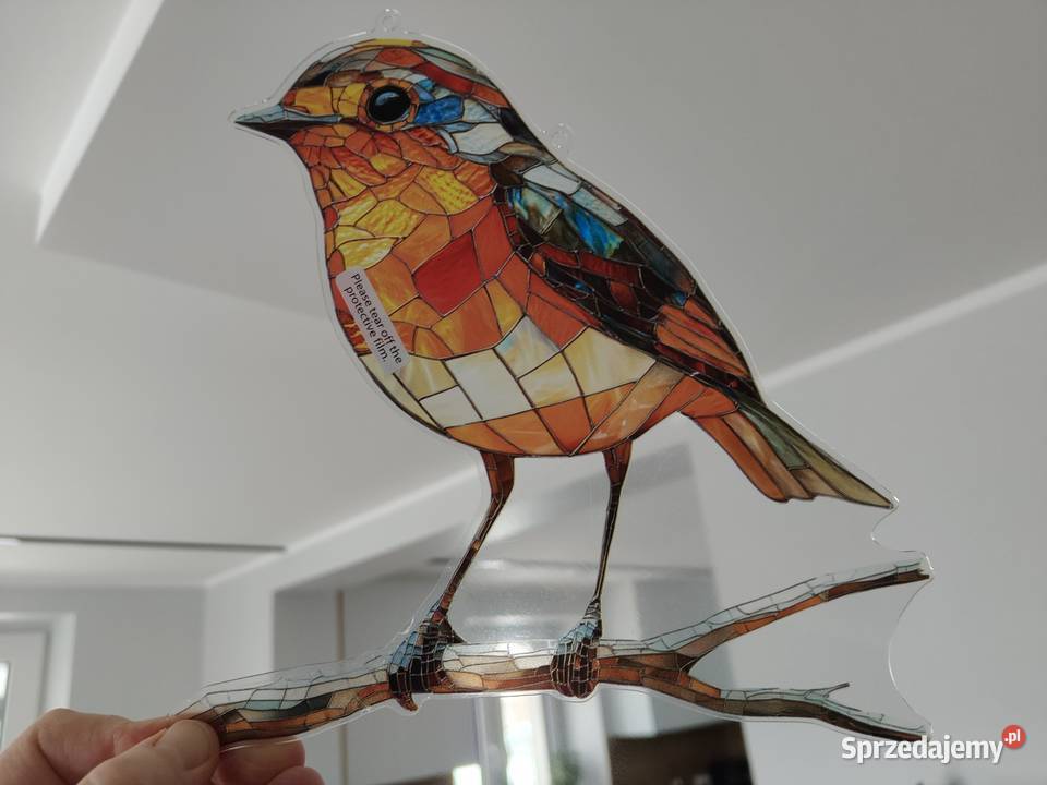 Nowy witraż witrażyk dekoracja okienna ptak Płock sprzedam