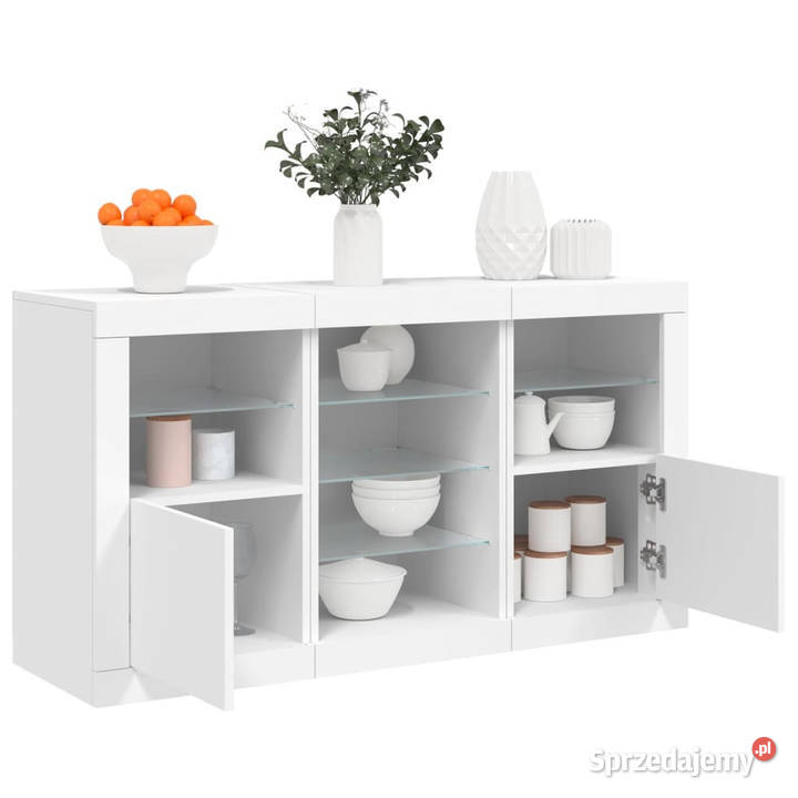 Szafka z oświetleniem LED biała 123x37x67 Warszawa