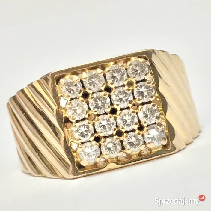 Pierścionek z ŻÓŁTEGO złota 22K DIAMENTY 056ct Warszawa sprzedam