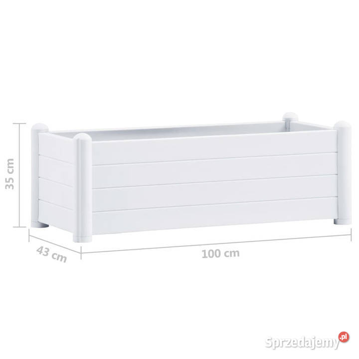 Podwyższona donica PP biała 100x43x35 WM313975 Donice Warszawa