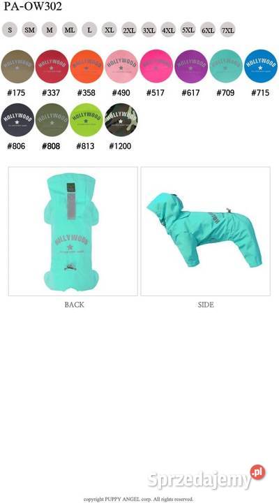 4XL Puppy Angel Kombinezon przeciwdeszczowy psa Dla psów Gaszowice