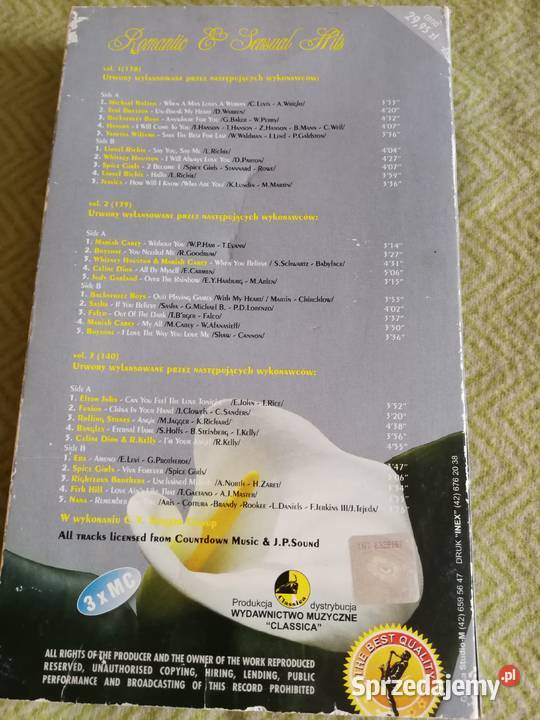 Kaseta magnetofonowa box 3 Romantic Hits Szczecin sprzedam
