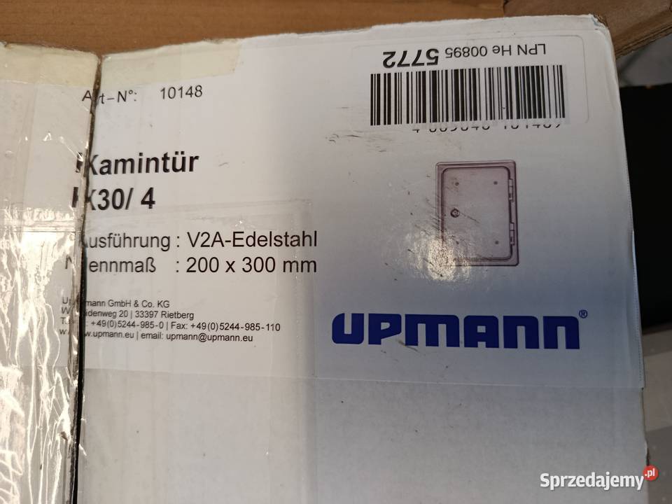Drzwiczki kominowe nierdzewne UPMANN Akcesoria i części do kominków Biłgoraj