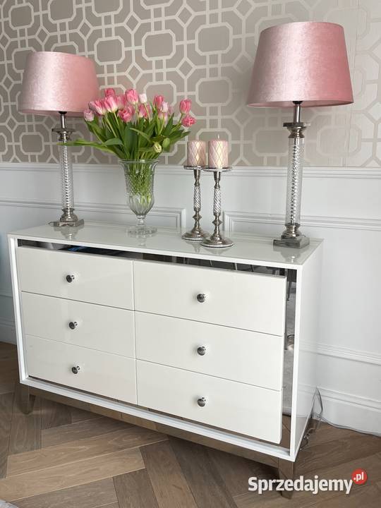 Komoda nowoczesna biała na srebrnych nogach 120cm mazowieckie