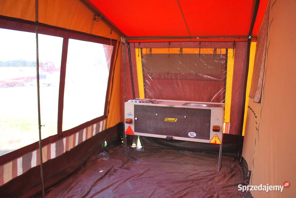 RETRO PRZYCZEPA KEMPINGOWA NAMIOTOWA SCOUT 1987 Grzebowilk
