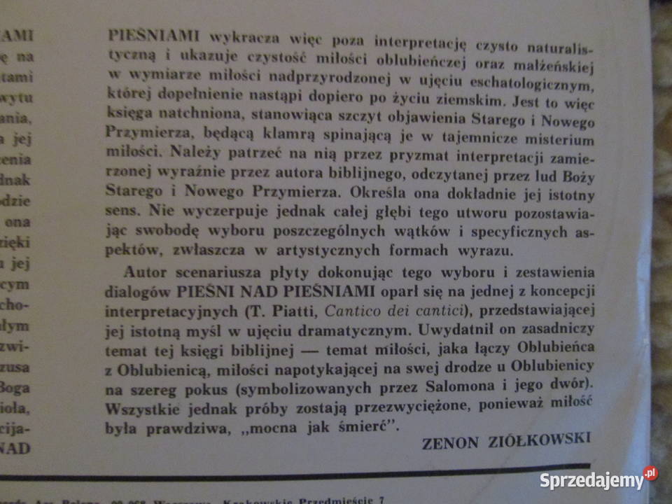 Pieśń pieśniami płyta winyl lubelskie Lublin