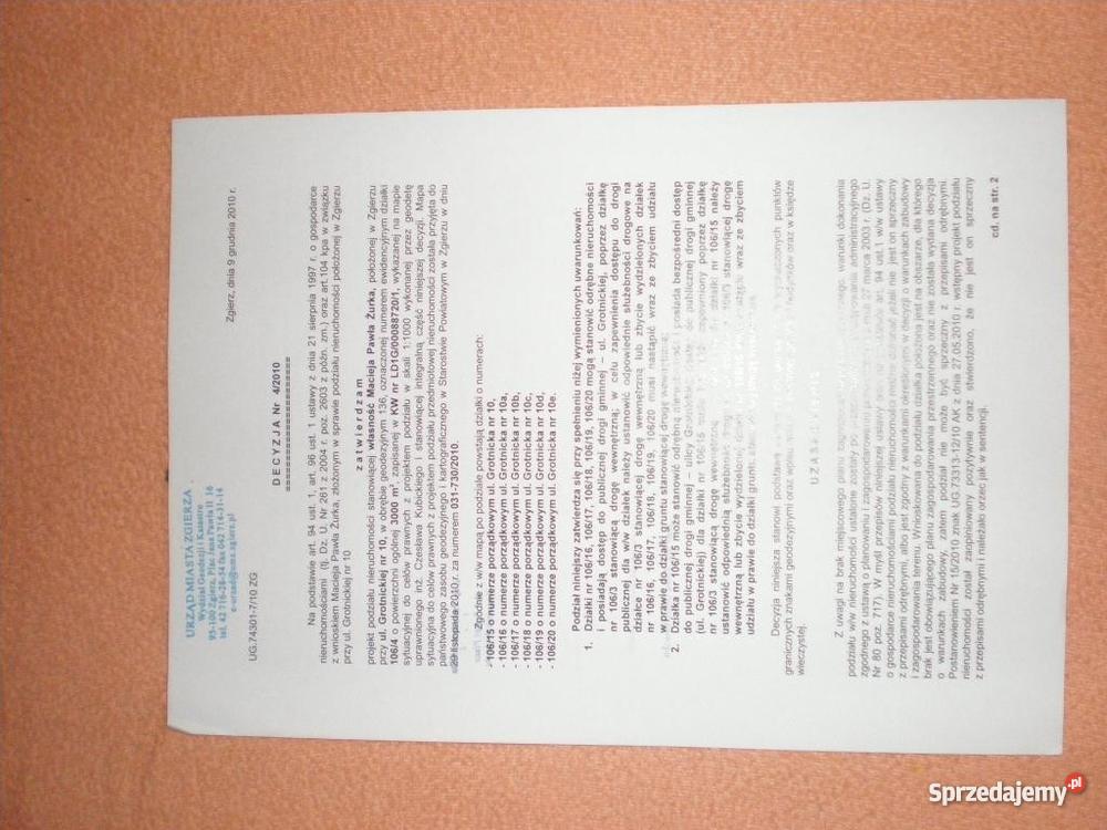 Działka budowlana na terenie miasta Zgierz łódzkie Zgierz sprzedam