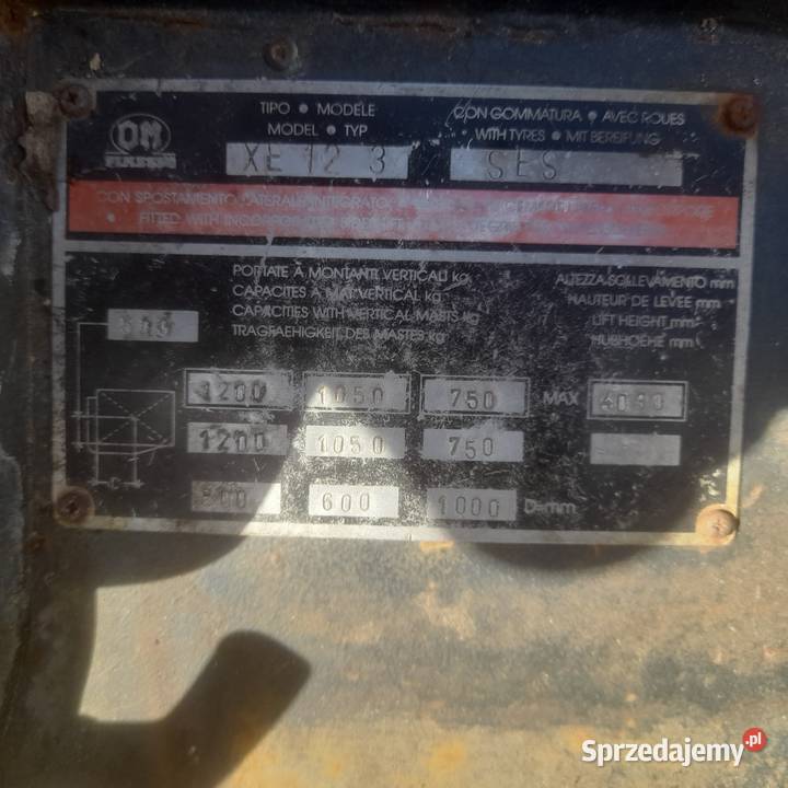 Wózek widłowy elektryczny włoski udźwig 1200 sprzedam