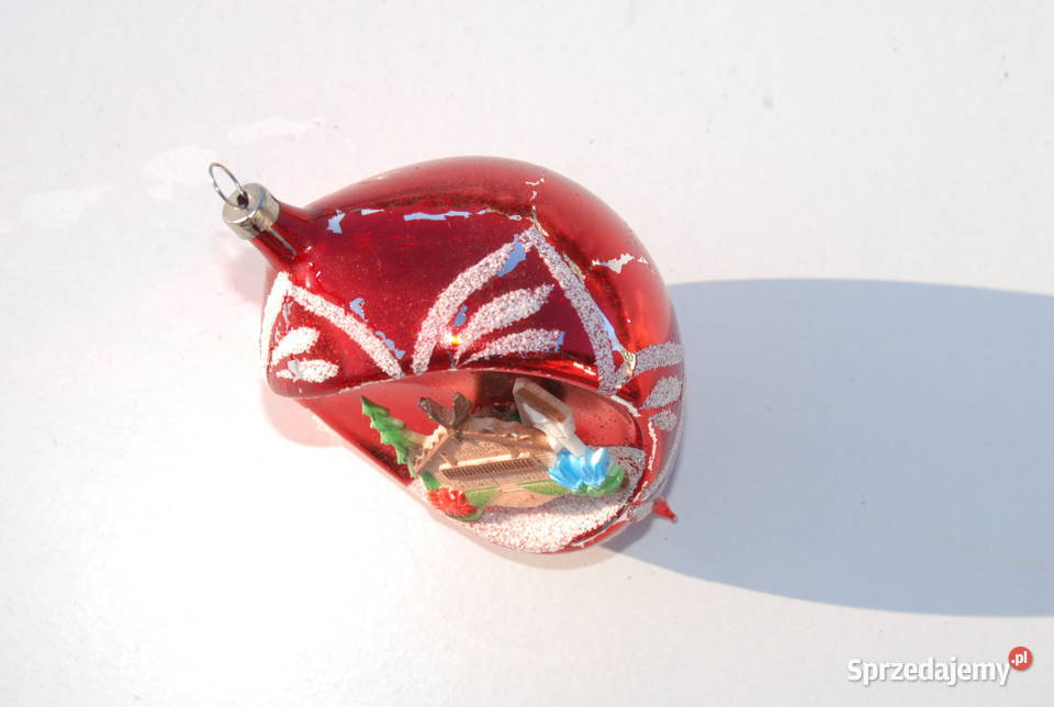 Stara ozdoba choinkowa bombka bańka pół bombka