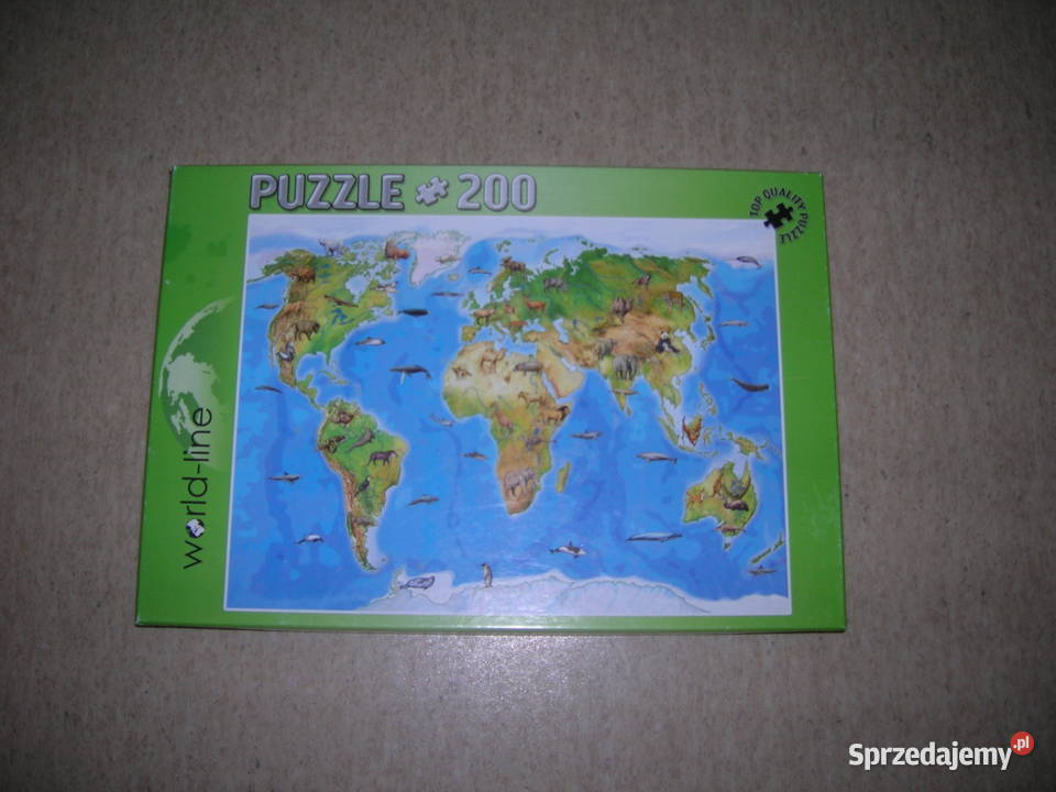 PUZZLE 200 MAPA ŚWIATA NASZ ŚWIAT 49X36 Schleich