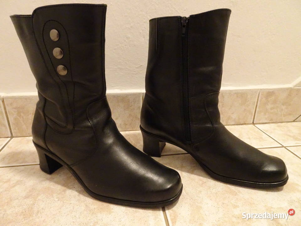 czarne kozaki skórzane buty zimowe rozmiar 41 Warszawa