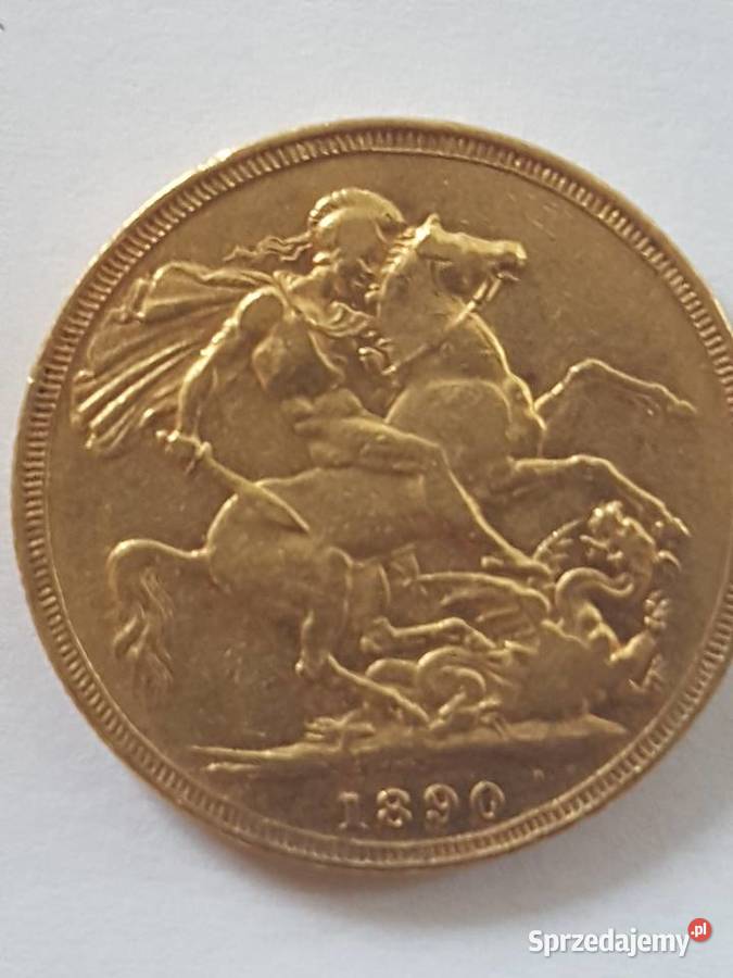 1890 Gold Sovereign Victoria Jubilee Head Londyn Numizmatyka
