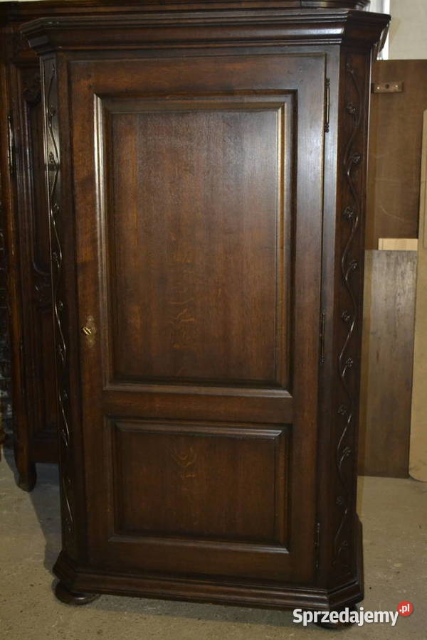 szafa jednodrzwiowa rzeźby lity dąb śląskie Będzin