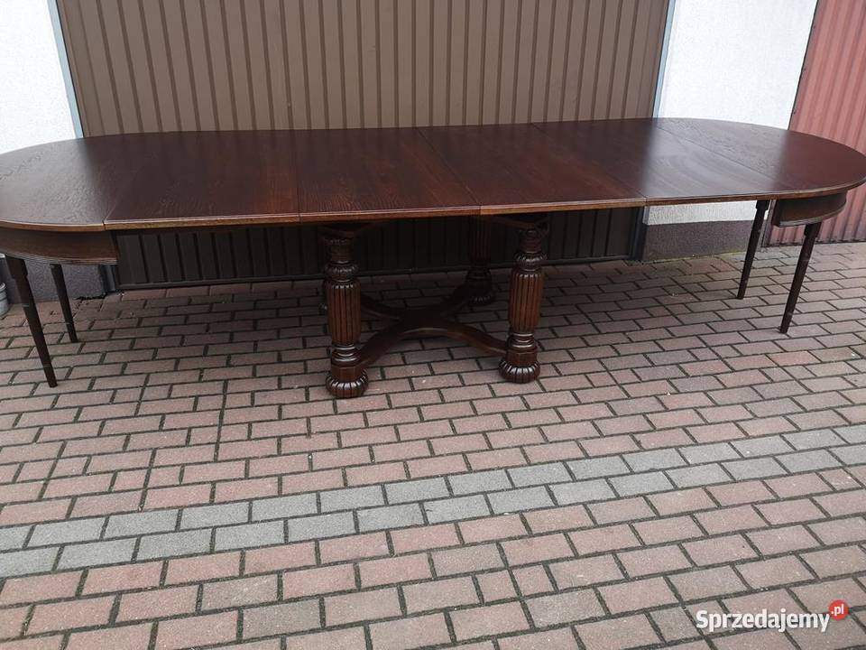 Stół Okrągły Dębowy Zjawiskowy Duży Antyk Stary Swarzędz