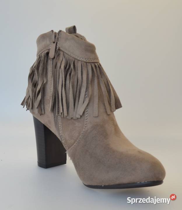 Beżowe damskie botki rozmiar 37 hx144667 brązowy/beżowy