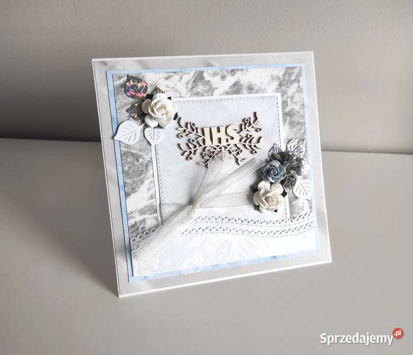 Kartka ręcznie robiona Komunia Święta Łódź