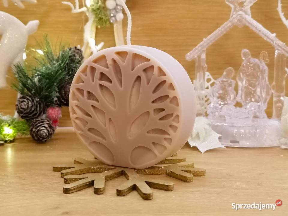 Świeca sojowa zapachowa koło z motywem drzewa Kielce