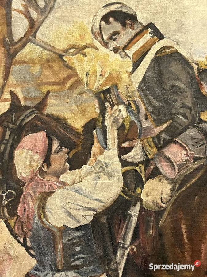 Obraz Ułan pijący wodę Jerzy Kossak 18861955 Kraków