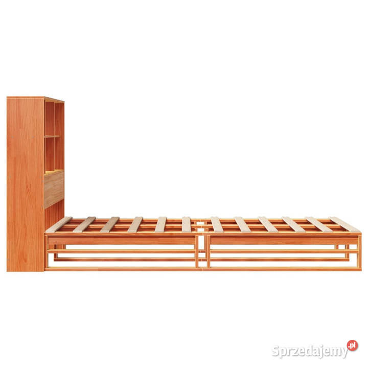 Łóżko z regałem bez materaca woskowy brąz drewno 213cm mazowieckie sprzedam