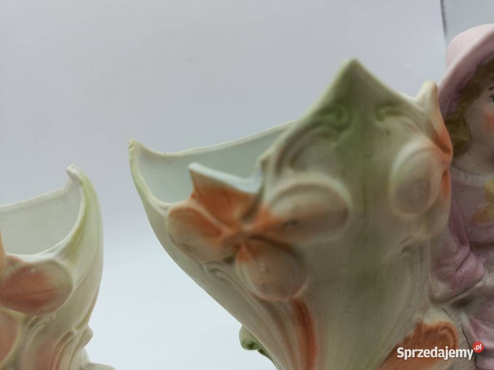 Figurka para wazonów chłopak i dziewczyna Porcelana i szkło