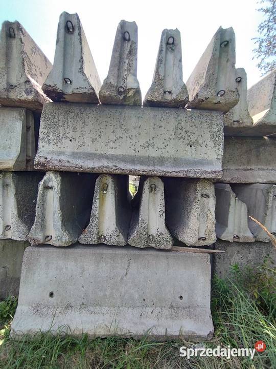 Bariery betonowe dwustronne III gatunek używane Dąbrowa Górnicza