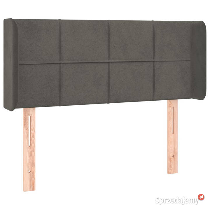 Zagłówek uszak ciemnoszary 83x16x7888 aksamit Warszawa