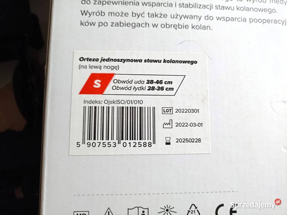 Orteza jednoszynowa Ortopedio aluminiowa kolano Bełchatów
