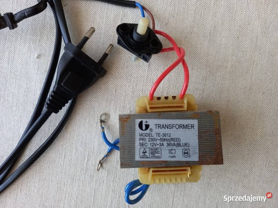 Transformator 12V 3A z wyłacznikiem kablem Tomaszów Lubelski