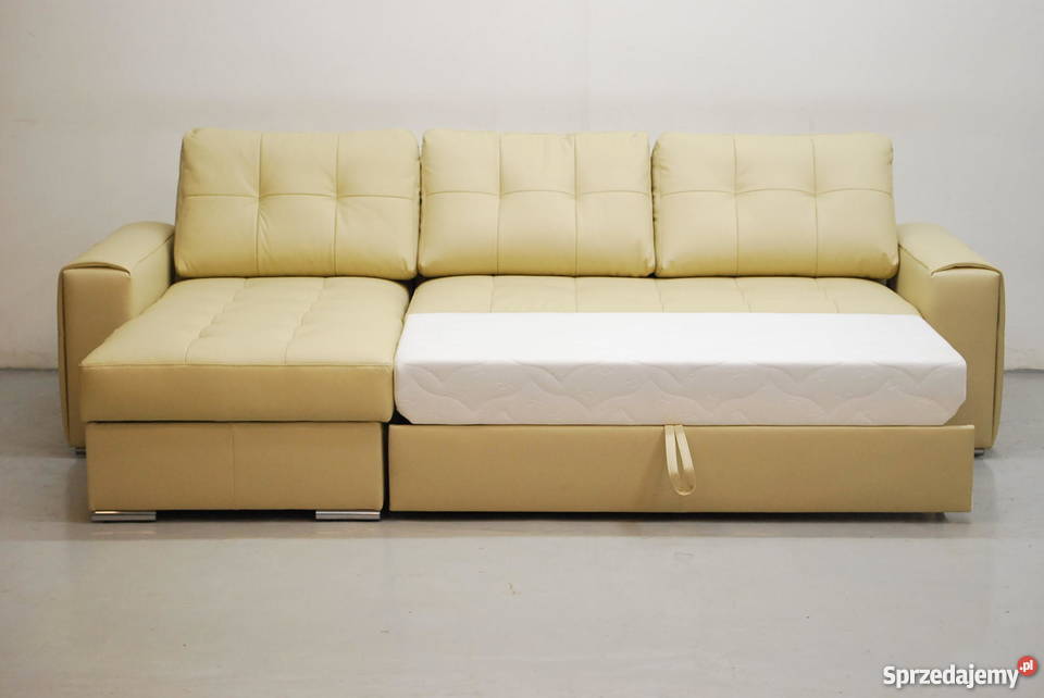 beżowy SKÓRA NATURALNA NAROŻNIK Z FSPANIA 10006 Komplety wypoczynkowe sprzedam