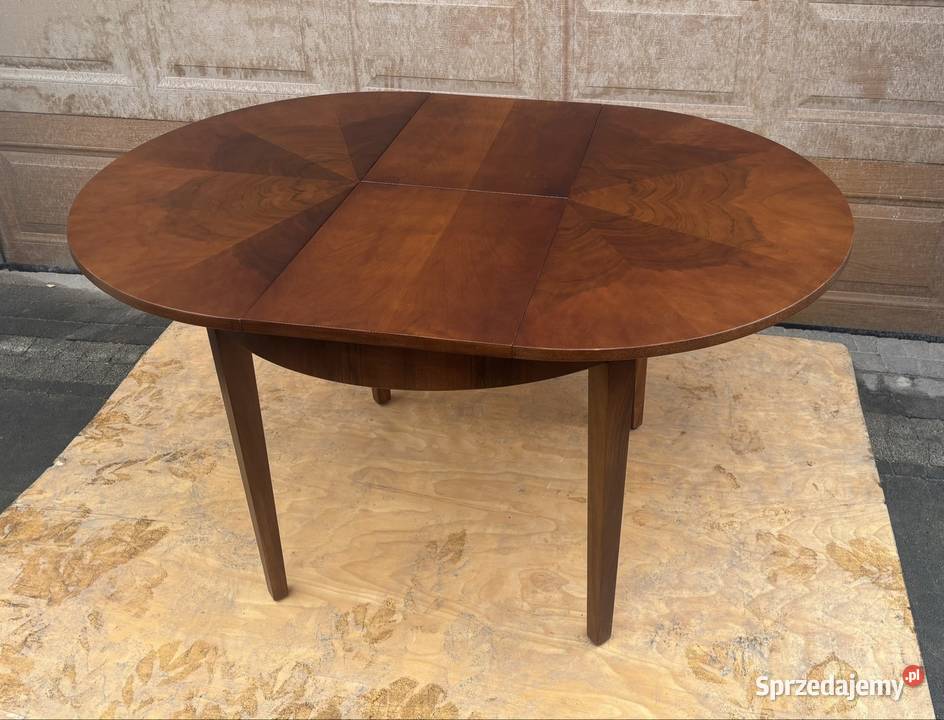 Stół Okrągły Orzech 100 Art Deco Rozkładany Meble Warszawa sprzedam