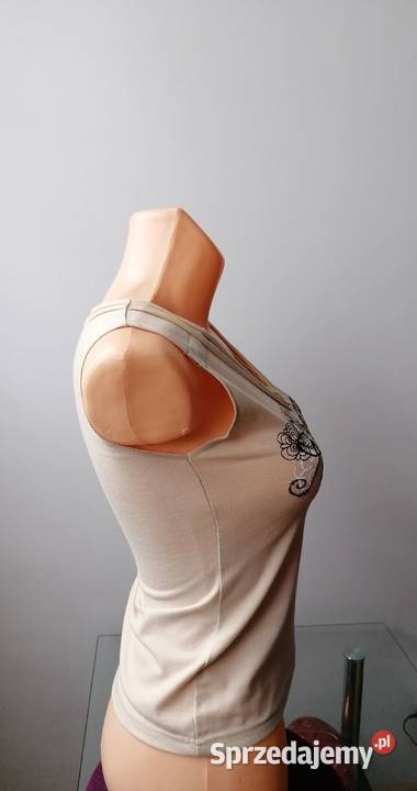 DAMSKI BEŻOWY TOP Z HAFTEM R UNIWERSALNY Odzież damska