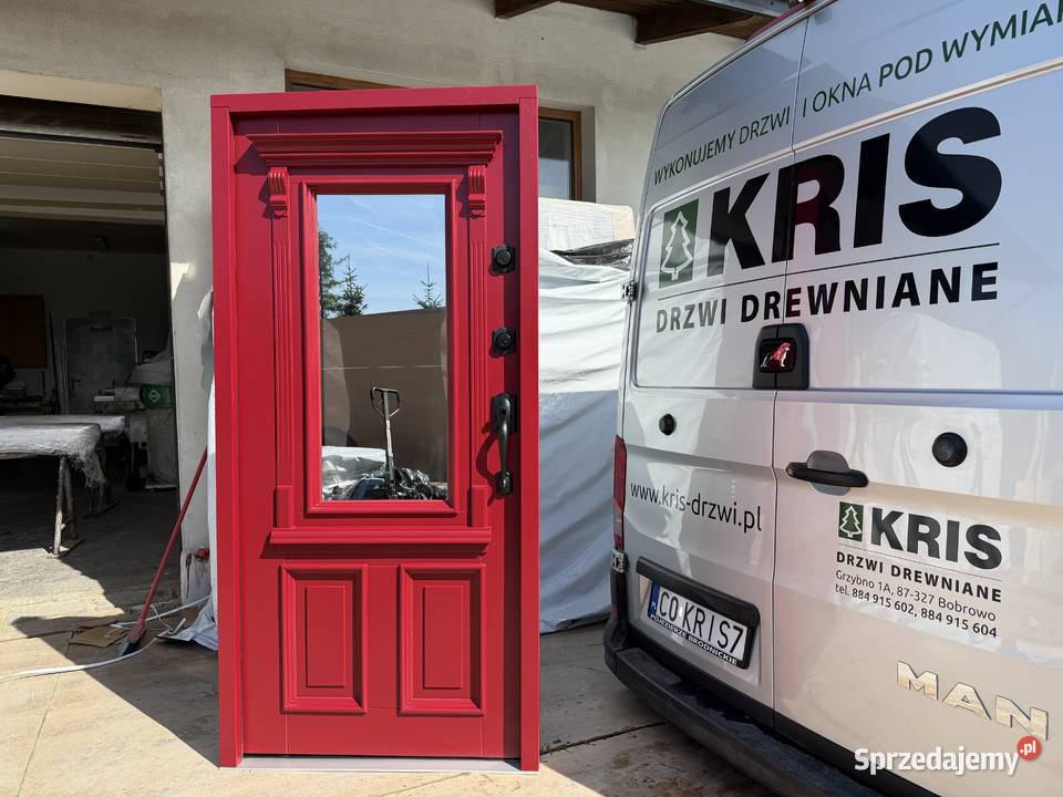 Drzwi zewnętrzne drewniane Anerykańskie klamka lubuskie Gorzów Wielkopolski