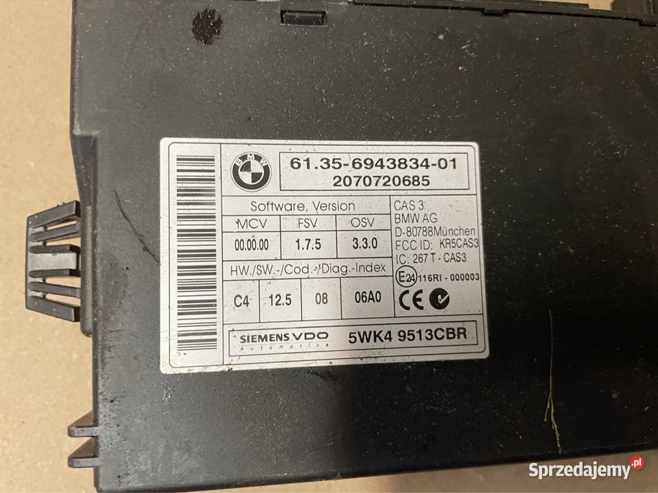6943834 moduł sterownik cas bmw 5 e60 e61 lift Szczecin