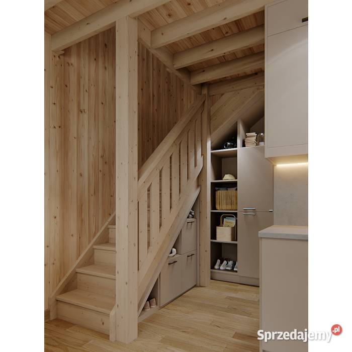 Drewniany domek szkieletowy z antresolą 25 m2 warmińsko-mazurskie Mrągowo