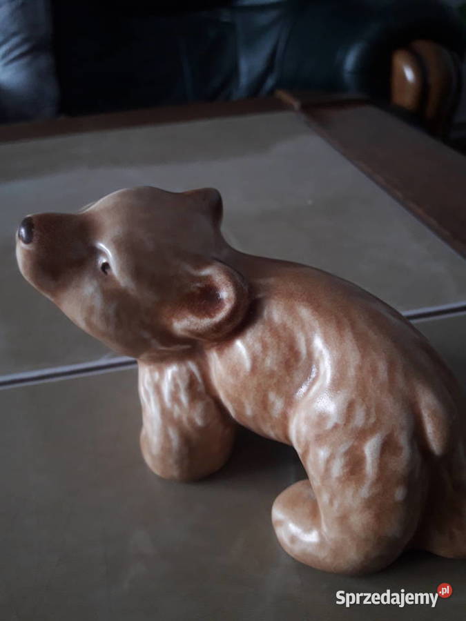 Figurka niedżwiadka ceramika SylvaC desing lata Janów Lubelski