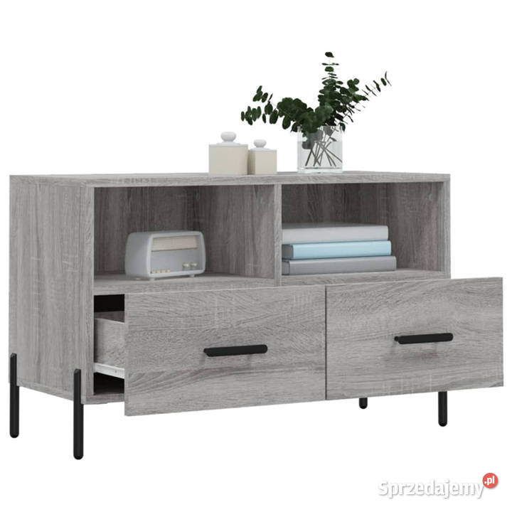 Szafka pod telewizor szary dąb sonoma 80x36x50