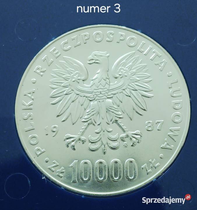 10 000 Jan Paweł II 1987 r 3 mennicze sprzedam