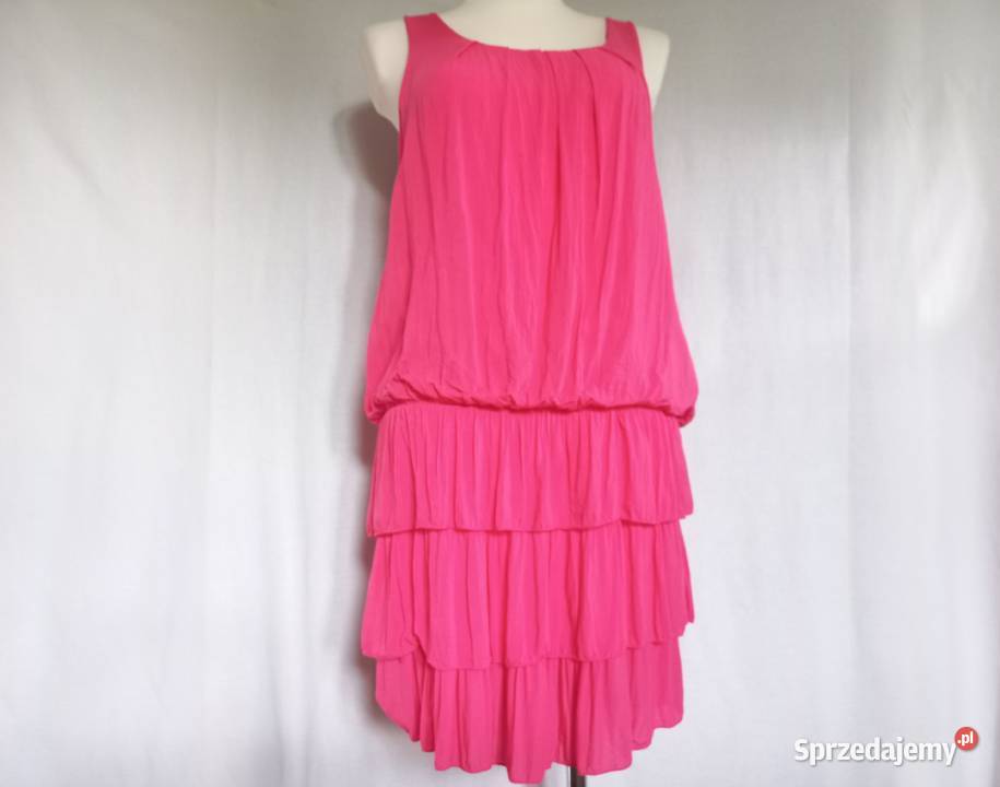 Sukienka różowa Bez Rękawów r 3840 Elegancka Białystok