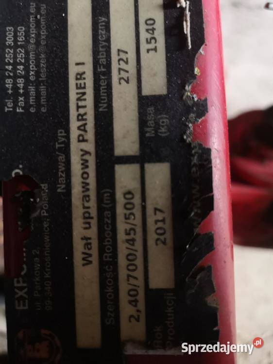 Wały Wał Uprawowy PARTNER I Okazja Swarzędz