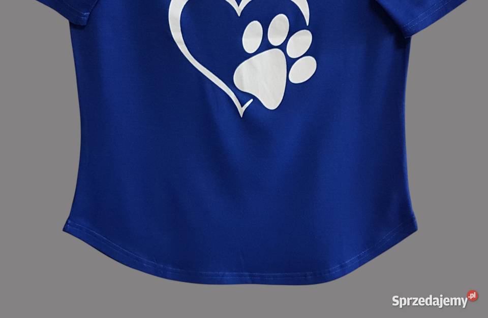 Damska bluzka bawełniana niebieska z krótkim krótki Chrzanów