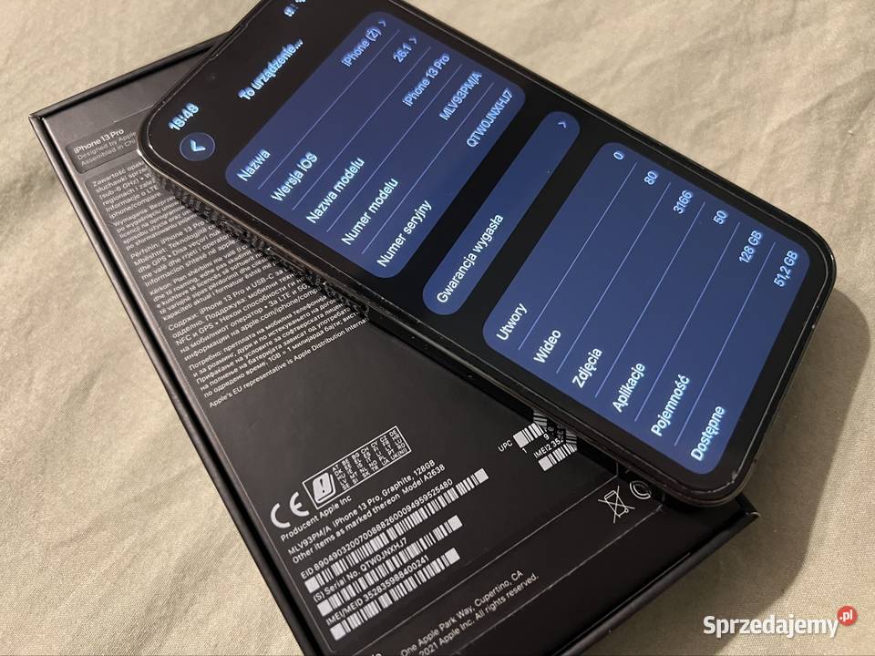 iPhone 13 Pro 128 GB szary 82 baterii wzorowy