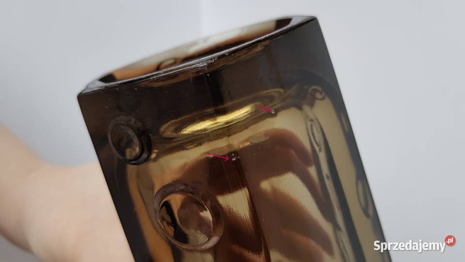 Wazon Woda Sodowa Ząbkowice kolorowe szkło PRL śląskie Dąbrowa Górnicza