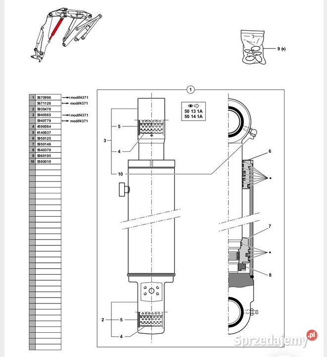 Siłownik ramienia dipper drążek Mecalac 12MXT dolnośląskie Wrocław