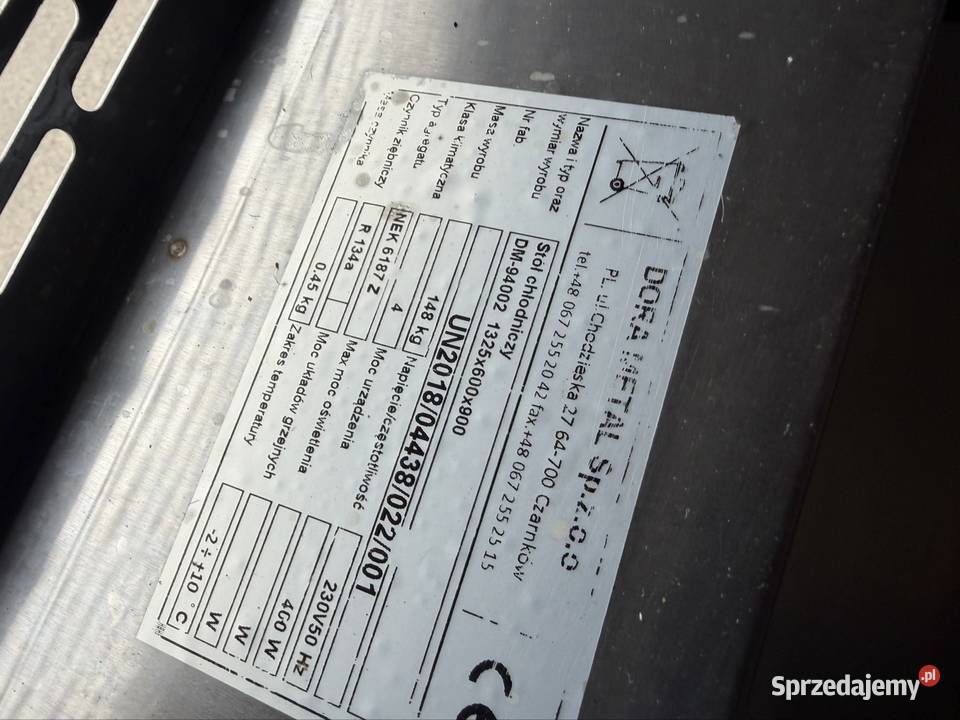 Stół chłodniczy Dora Metal Gastronomia zachodniopomorskie Kalisz Pomorski