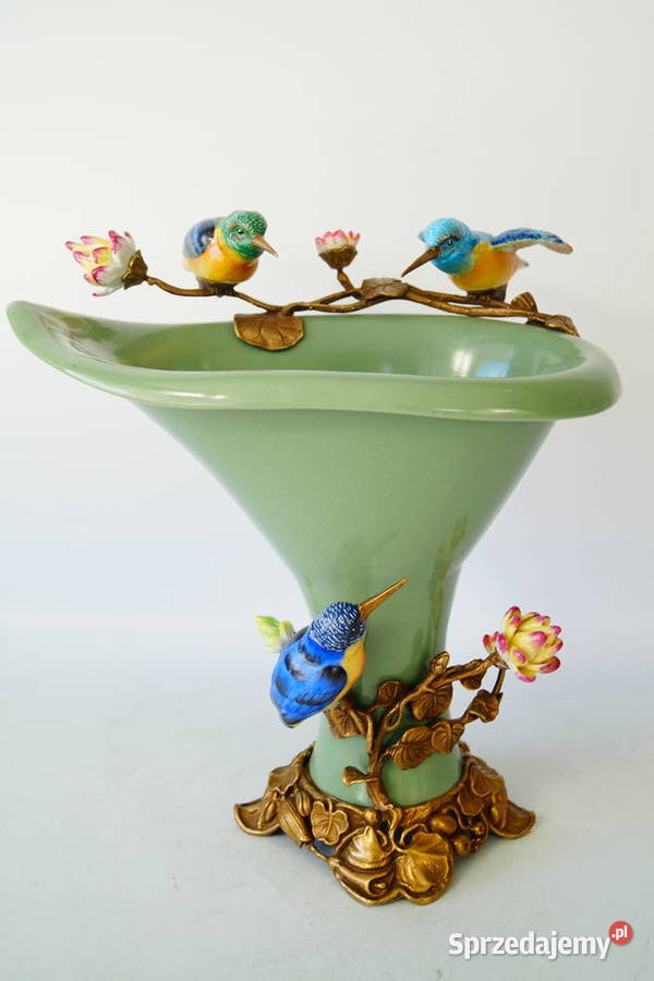 Porcelanowy wazon ptaki kolibry porcelana z