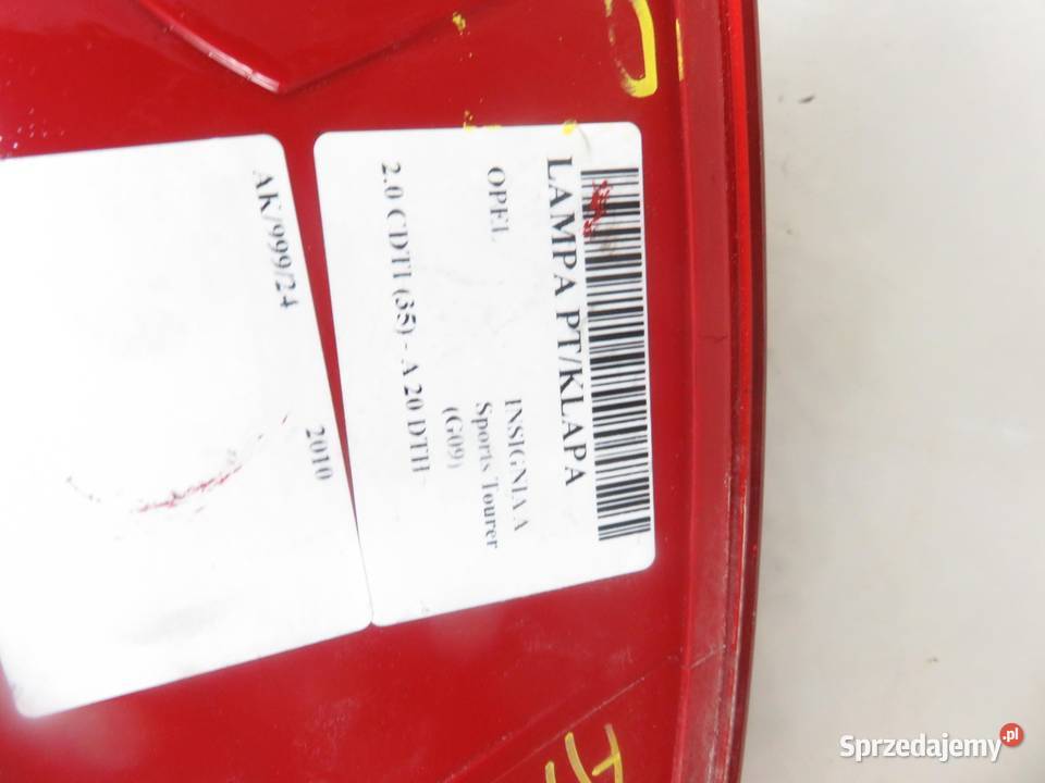 LAMPA PRAWA TYLNA KLAPA OPEL INSIGNIA A sprzedam
