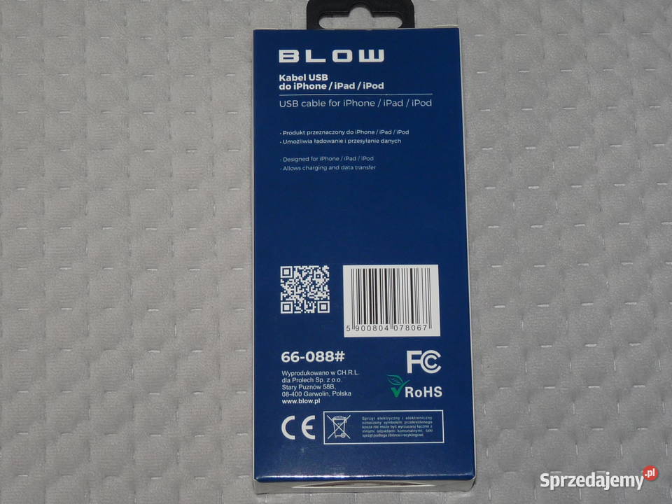 Kabel USB Lightning do iPhone iPad iPod dł 1 m Pozostałe