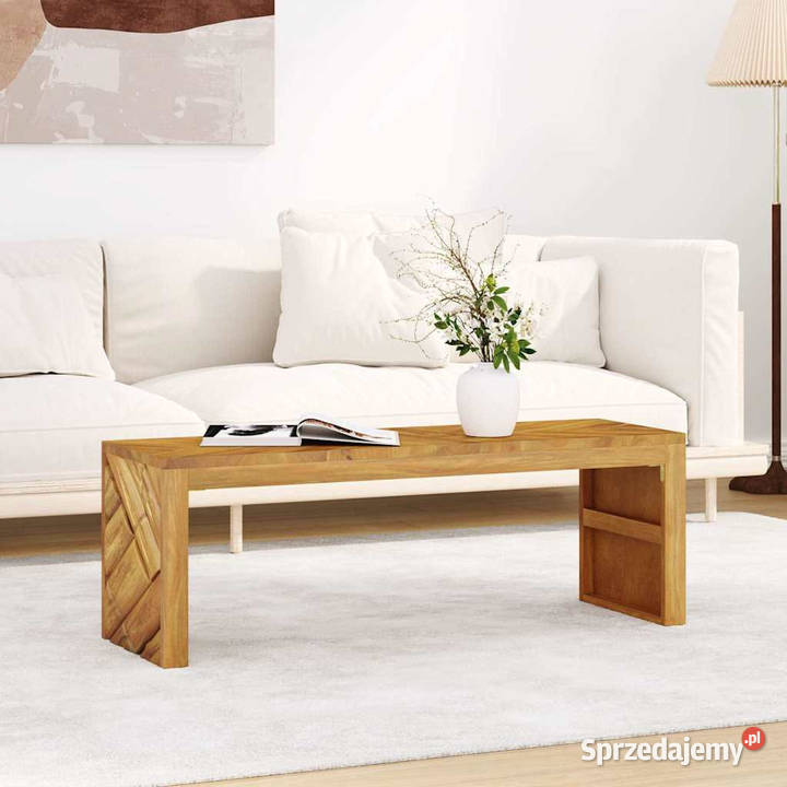 Stolik kawowy 110x35x38 lite drewno tekowe Warszawa